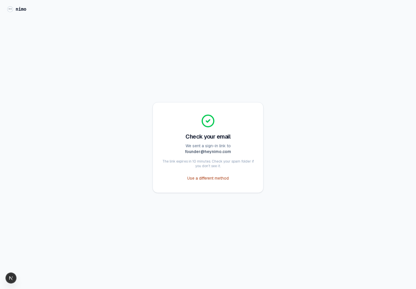 Magic link message after revision