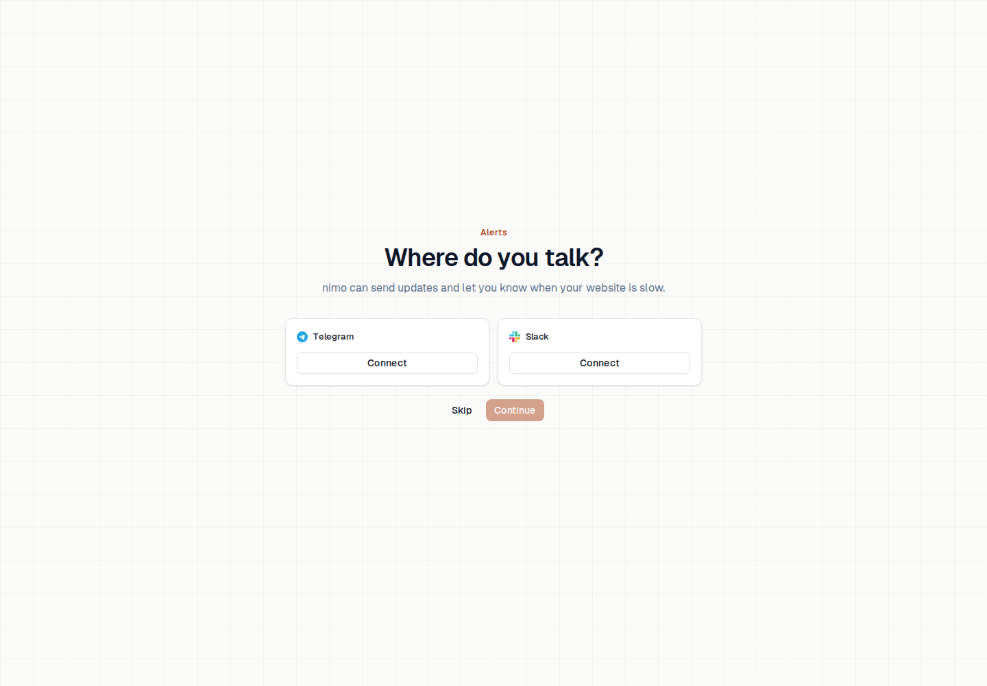 Revised alert connection step